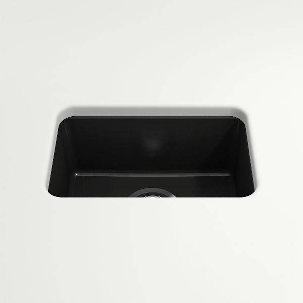 Bocchi Sotto 12" Matte Black Fireclay Single Bowl Undermount Prep Sink - Annie & Oak