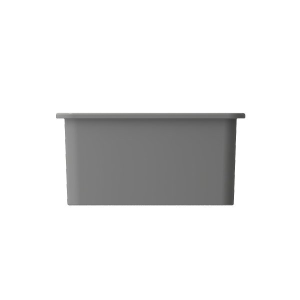 BOCCHI Sotto 32 Matte Gray Fireclay Single Bowl Undermount Kitchen Sink w/Grid