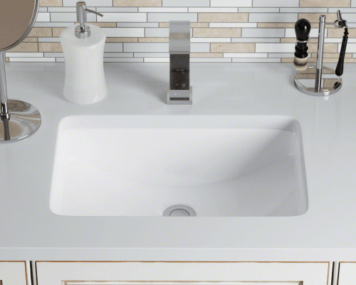 Polaris P3191UW 20' White Rectangular Porcelain Undermount Sink