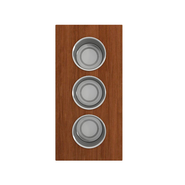 BOCCHI 2320 0010 Wood Board with 3 Round Stainless Steel Bowls