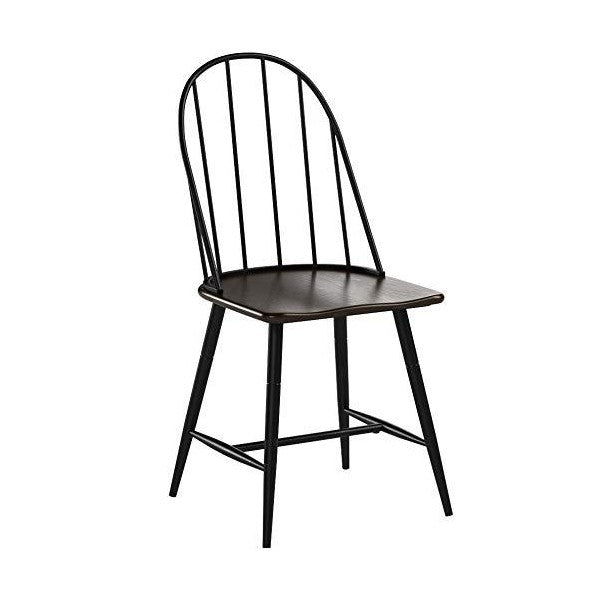 TMS Windsor 20" Espresso Spindle Back Dining Chairs with Saddle Seat- Set of 2