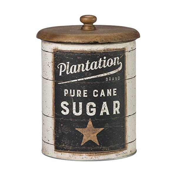 Primitives by Kathy 6" Rustic Farmhouse Tin Canisters: Sugar, Coffee, & Flour