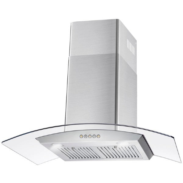 Cosmo COS-668A900 36" Stainless Steel 380 CFM Wall Mount Range Hood with Glass Canopy