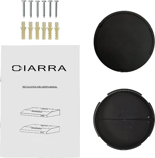 CIARRA CAB75918B 30" Black 200 CFM Under Cabinet Convertible Range Hood