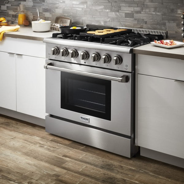 Thor Kitchen 36" Stainless Steel 6 Burner Professional Gas Range