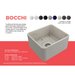 BOCCHI Classico 20" Biscuit Fireclay Single Bowl Farmhouse Sink w/ Grid