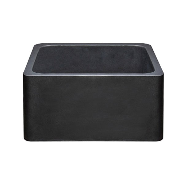 Allstone KF171710-BB 17" Black Basalt Single Bowl Straight Front Stone Farmhouse Sink