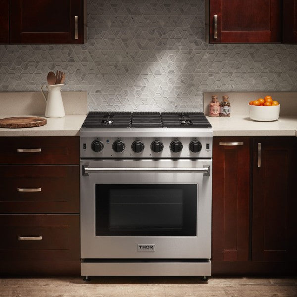Thor Kitchen LRG3001U 30" Stainless Steel 5 Burner Freestanding Gas Range