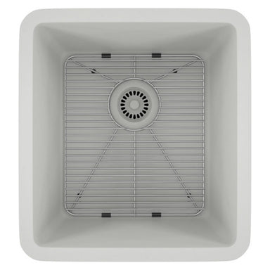 Lexicon Platinum 16" White Quartz Single Composite Sink w/ Grid LP-1618 - Annie & Oak