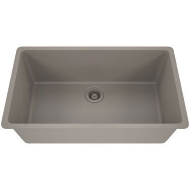 Lexicon Platinum 32" Concrete Quartz Single Bowl Composite Sink w/ Grid LP-1000 - Annie & Oak