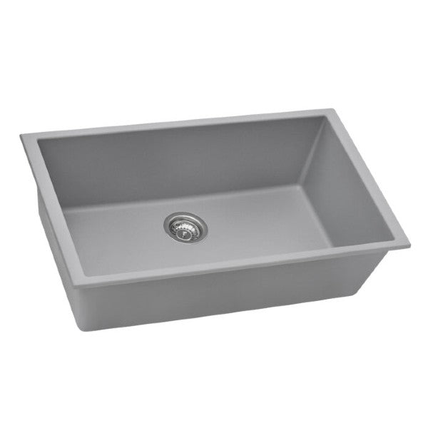 Ruvati epiGranite RVG2030GR 30" Silver Gray Single Bowl Granite Composite Undermount Sink