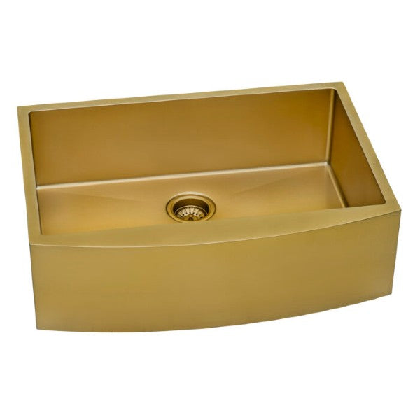 Ruvati Terraza RVH9660GG 30" Matte Gold Single Bowl Stainless Steel Farmhouse Sink
