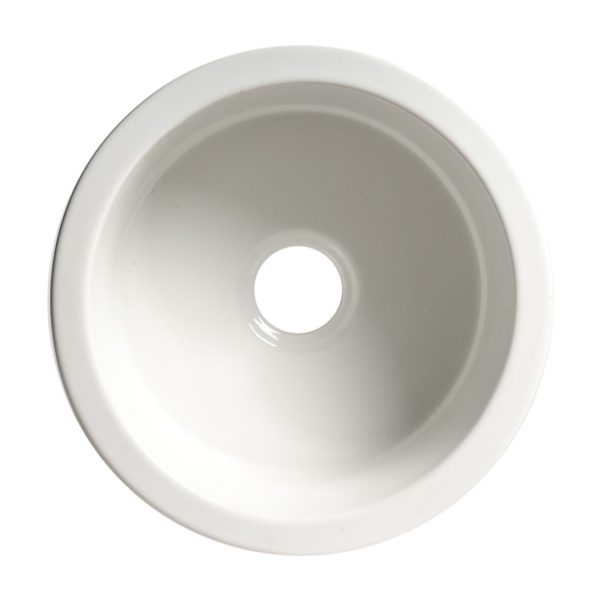 ALFI brand ABF1818R 18" White Undermount / Drop-In Fireclay Prep Sink