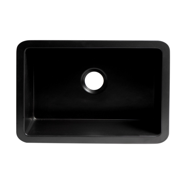 ALFI Brand ABF2718UD 27" Black Matte Single Bowl Fireclay Undermount Fireclay Kitchen Sink