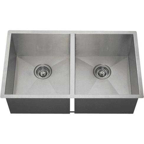 Polaris PD2233 32" Stainless Steel Double Basin Undermount Kitchen Sink - Annie & Oak