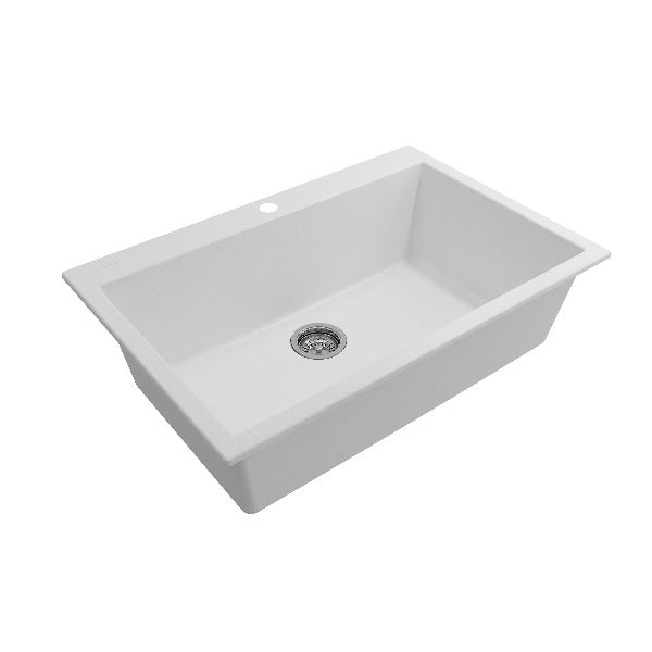 BOCCHI Campino Uno 33" Milk White Single Bowl Granite Undermount Sink