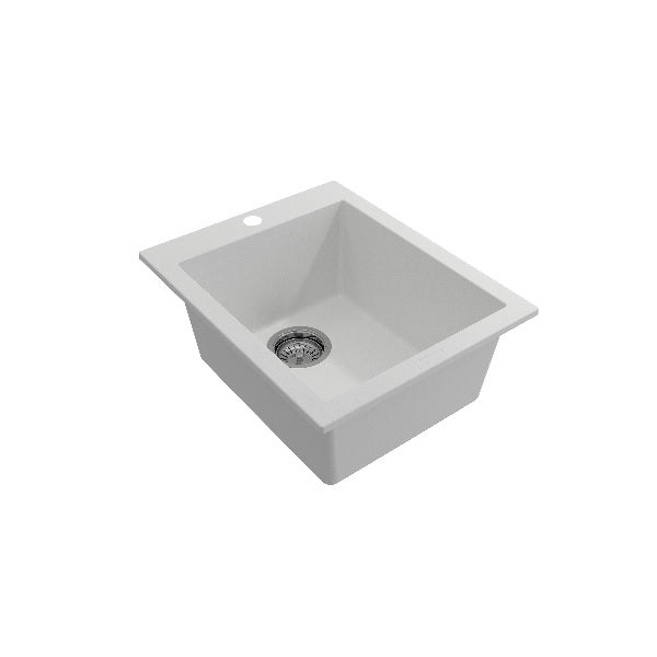 BOCCHI Campino Uno 16" Milk White Single Bowl Granite Undermount Bar Sink