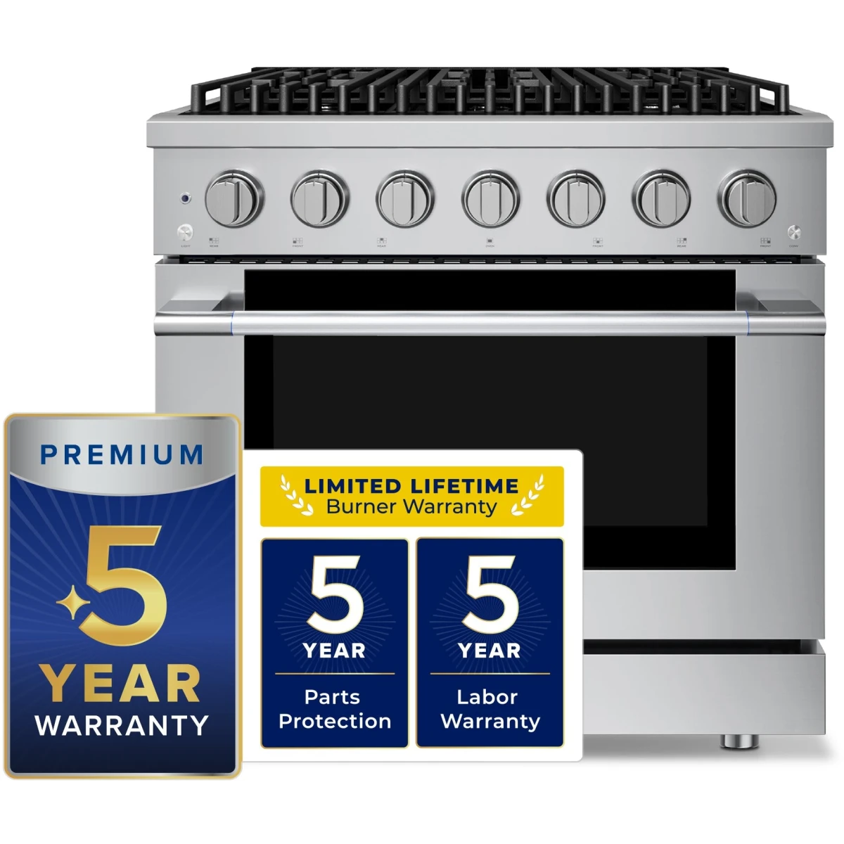 Hauslane 36" Pro-Style Dual Fuel Range