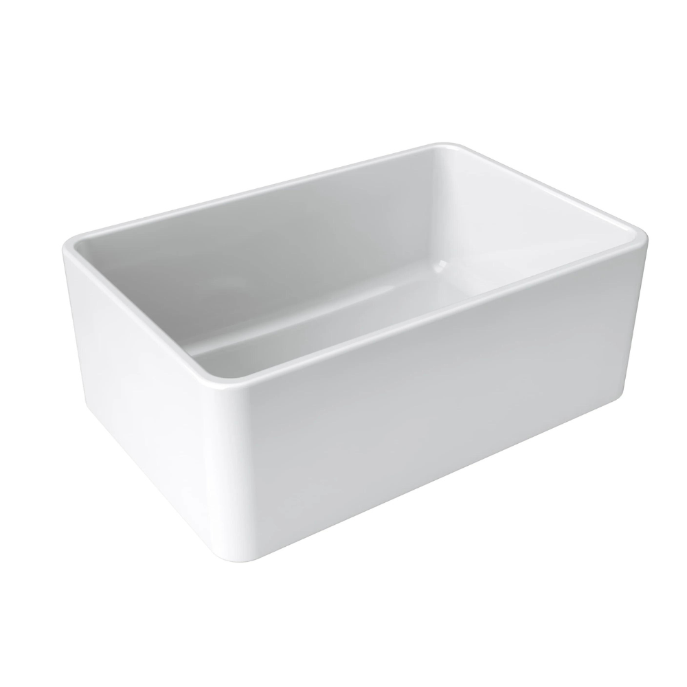 Latoscana LTW2718W 27 White Fireclay Farmhouse Sink with Reversible Design