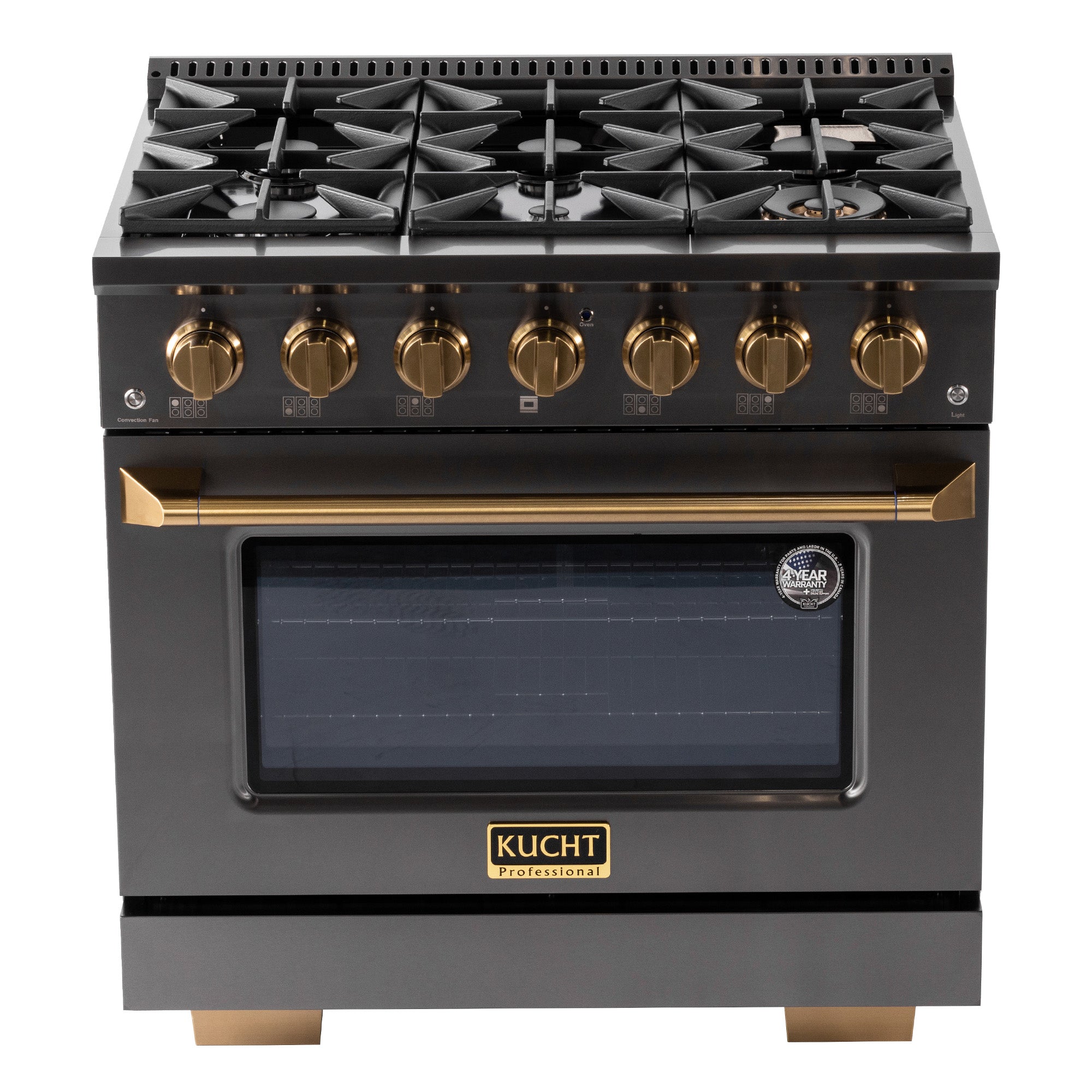Kucht Gemstone 36-in Deep recessed 6 burners Convection Oven Freestanding Dual Fuel Range