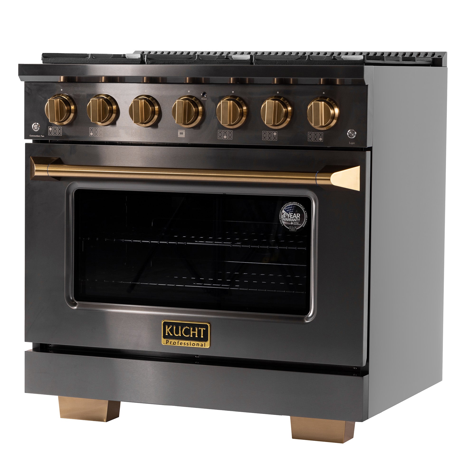 Kucht Gemstone 36-in Deep recessed 6 burners Convection Oven Freestanding Dual Fuel Range