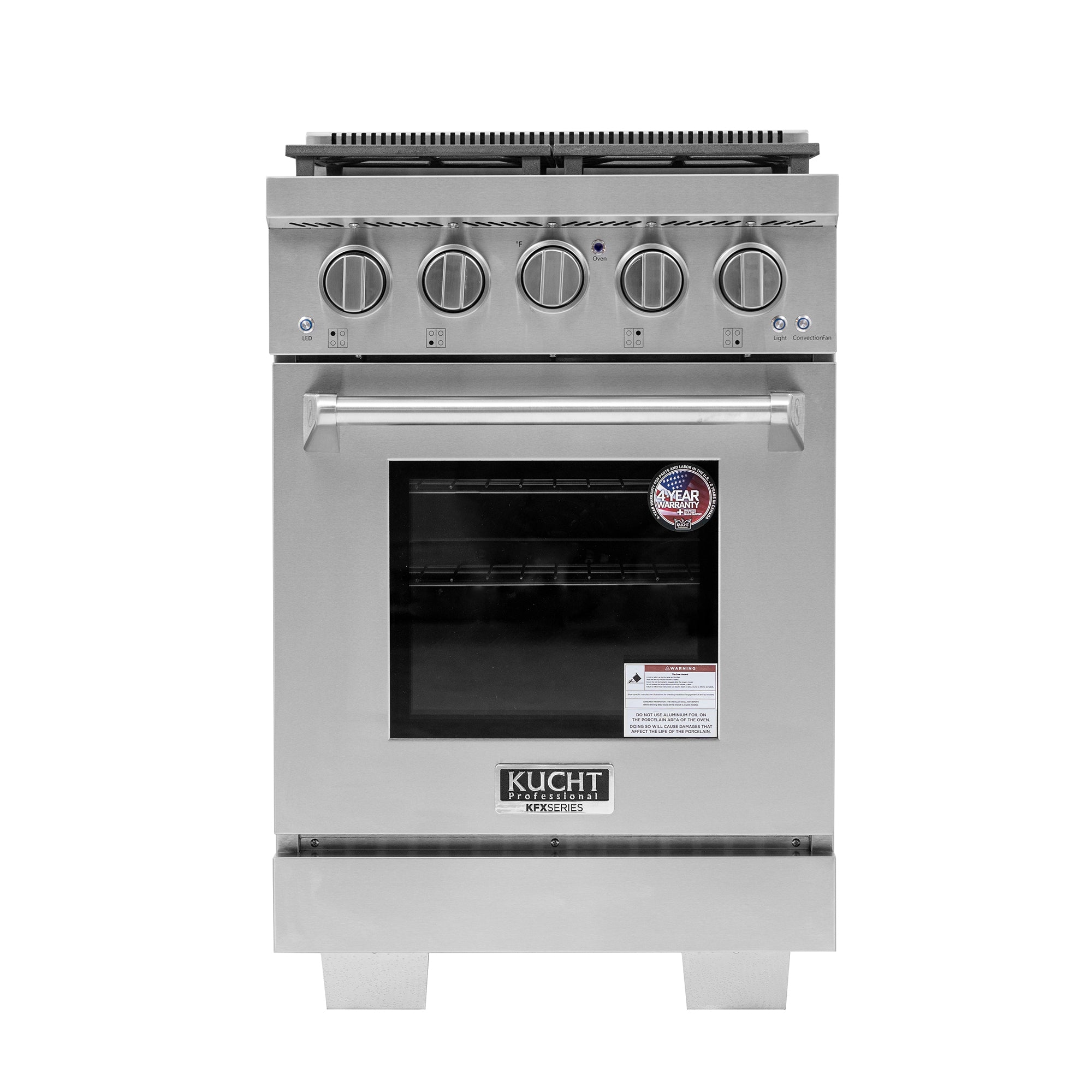 Kucht Professional 24-Inch 2.5 cu. ft. Gas Range in Stainless Steel with True Simmer Burners