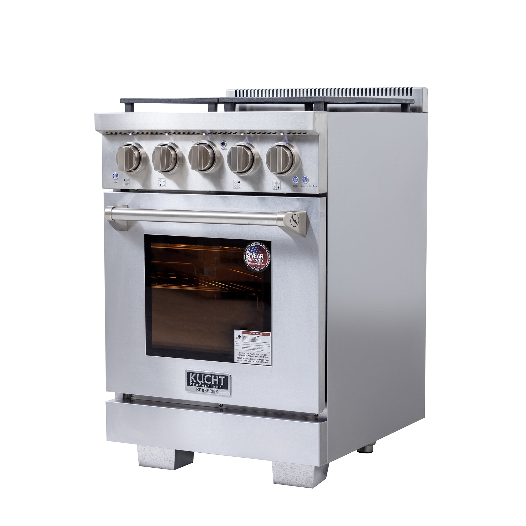 Kucht Professional 24-Inch 2.5 cu. ft. Gas Range in Stainless Steel with True Simmer Burners