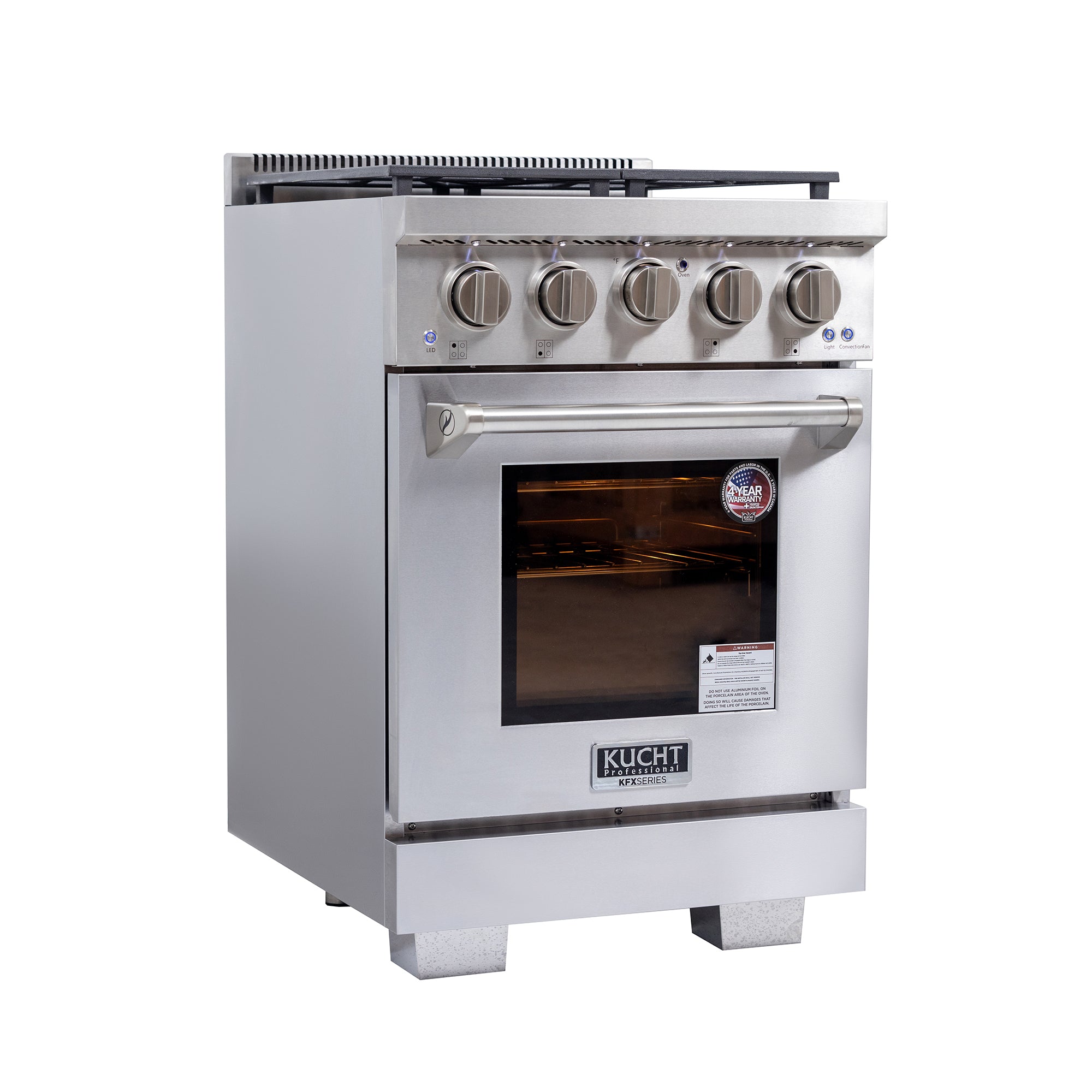 Kucht Professional 24-Inch 2.5 cu. ft. Gas Range in Stainless Steel with True Simmer Burners