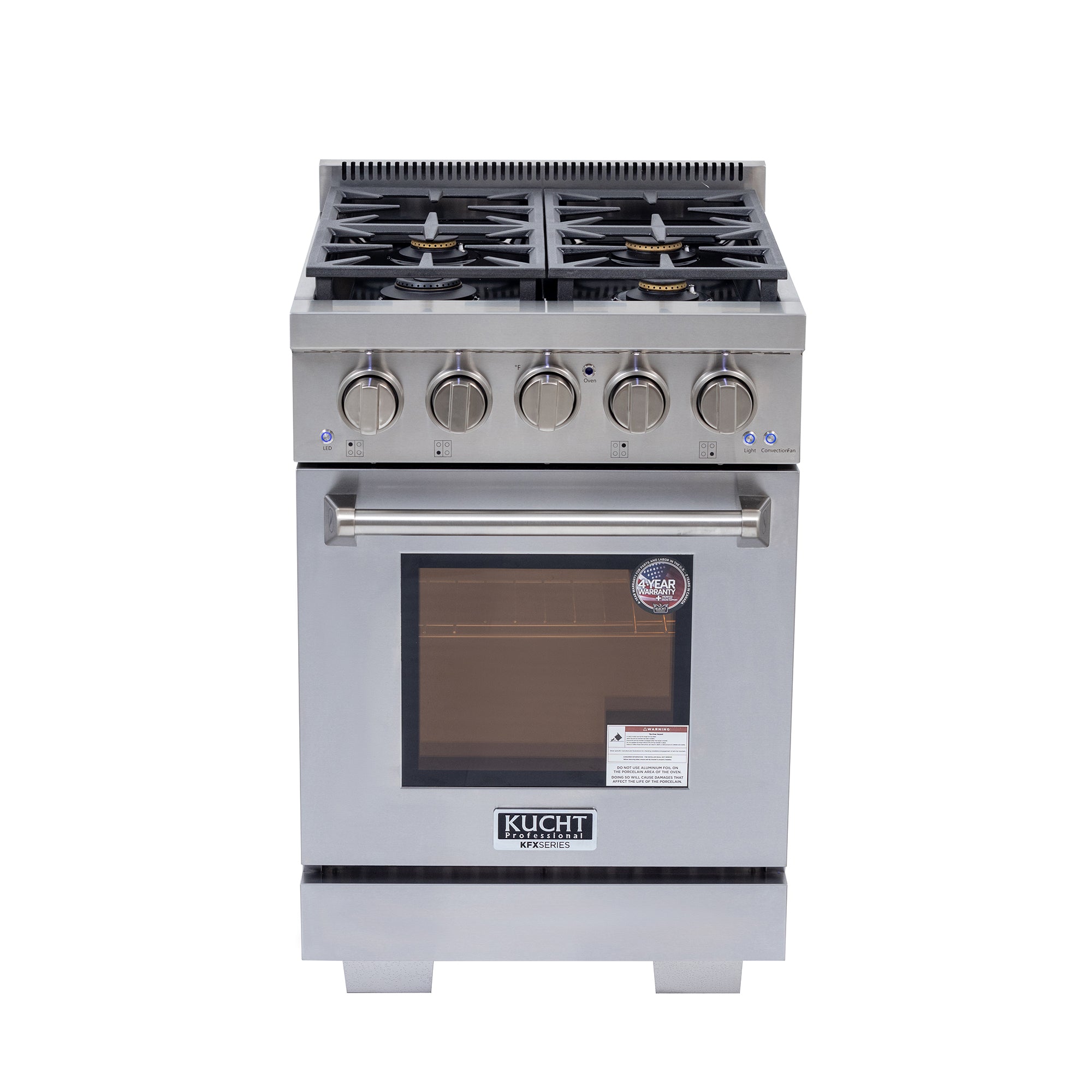 Kucht Professional 24-Inch 2.5 cu. ft. Gas Range in Stainless Steel with True Simmer Burners