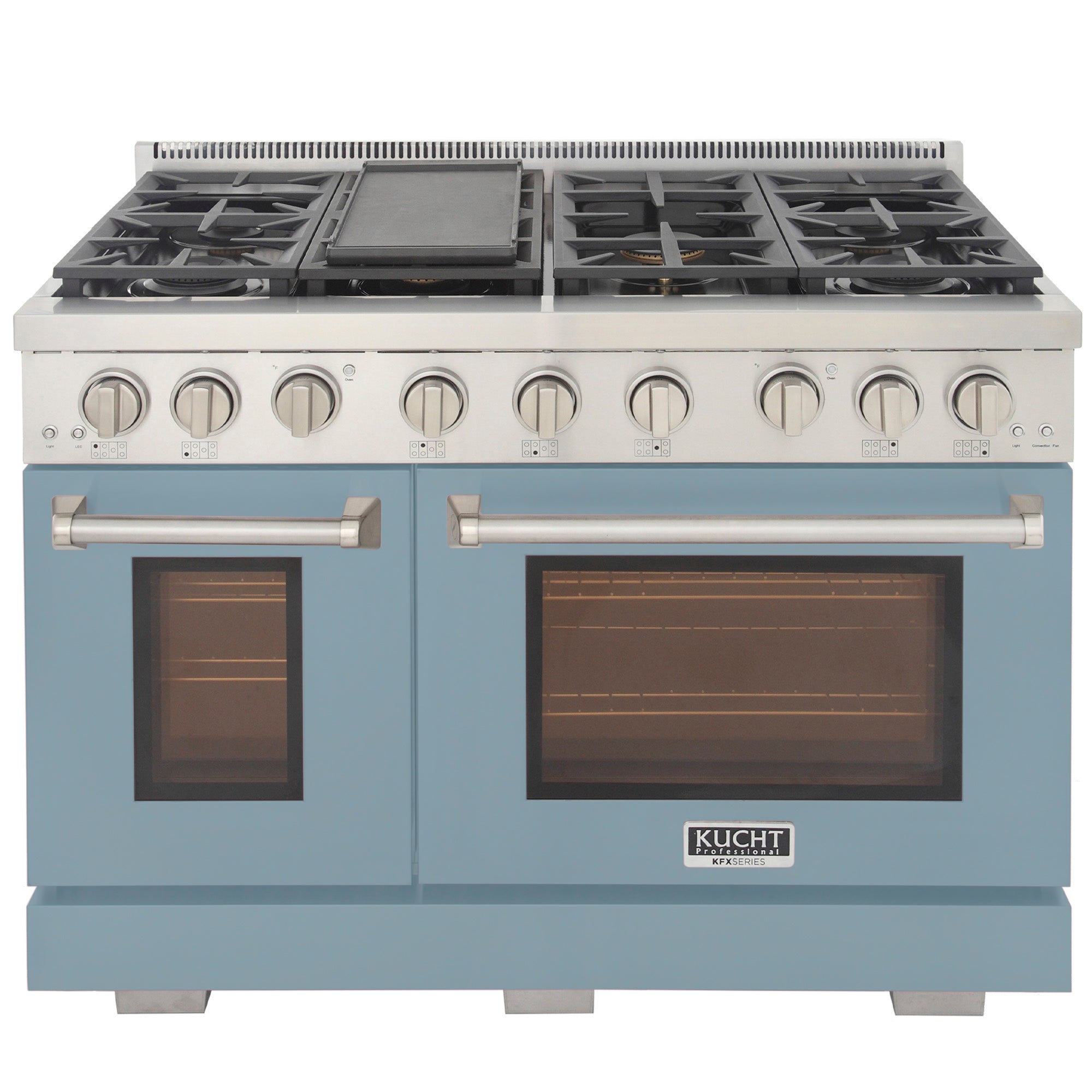 Kucht Professional 48-in 7 burners 6.7-cu ft Double Oven Freestanding Gas Range with True Simmer