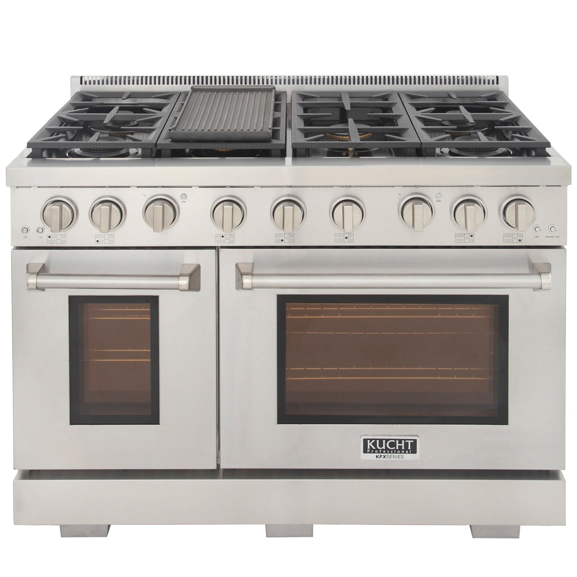 Kucht Professional 48-in 7 burners 6.7-cu ft Double Oven Freestanding Gas Range with True Simmer