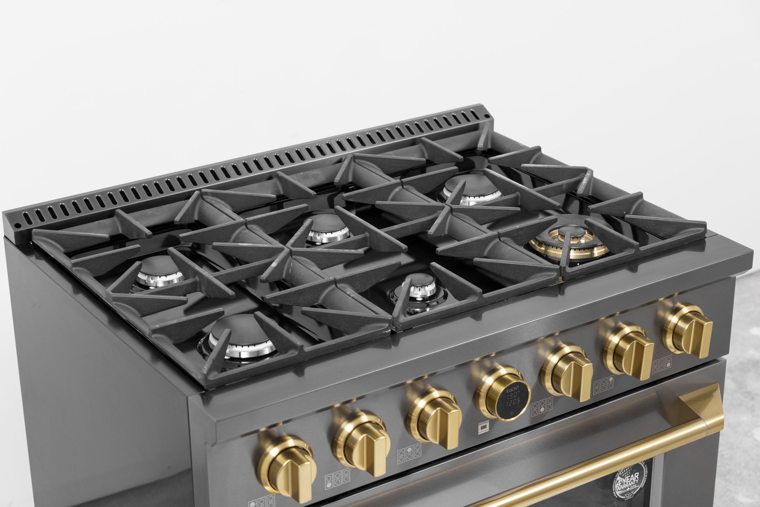 Kucht 36-in Deep recessed 6 burners Convection Oven Freestanding Dual Fuel Range