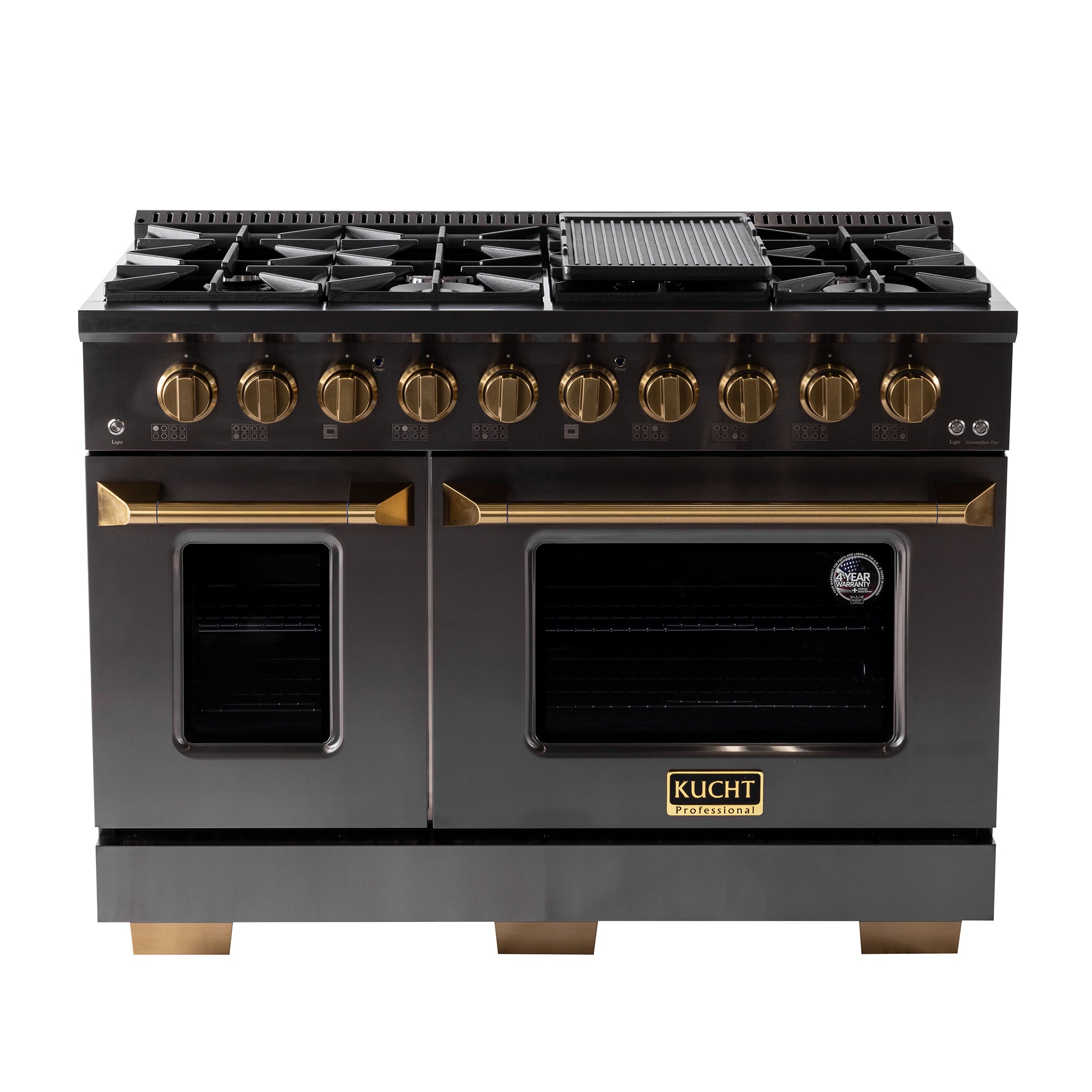 Kucht Gemstone 48-in 8 burners 4.2-cu ft / 2.5-cu ft Convection Oven Freestanding Double Oven Gas Range