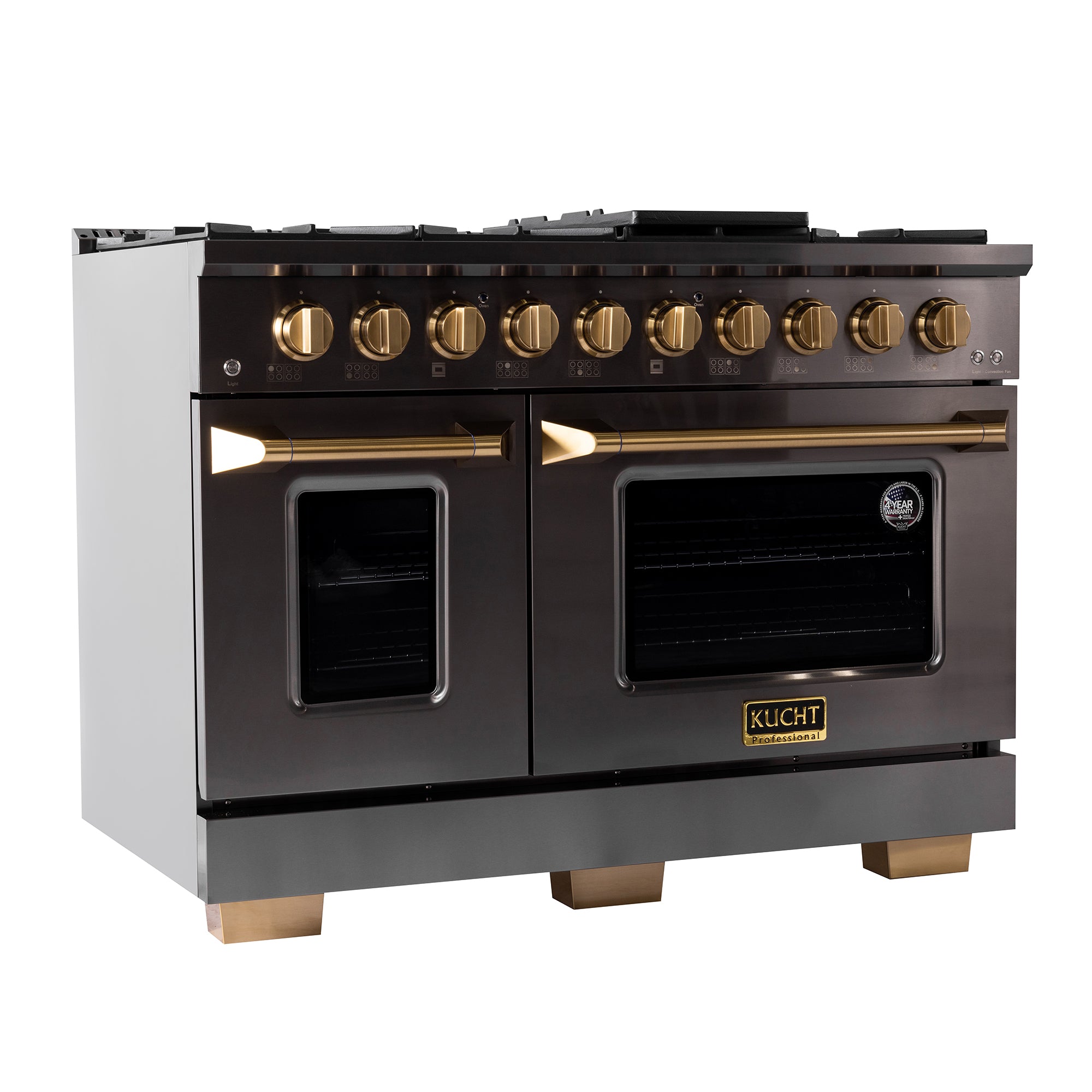Kucht Gemstone 48-in 8 burners 4.2-cu ft / 2.5-cu ft Convection Oven Freestanding Double Oven Gas Range