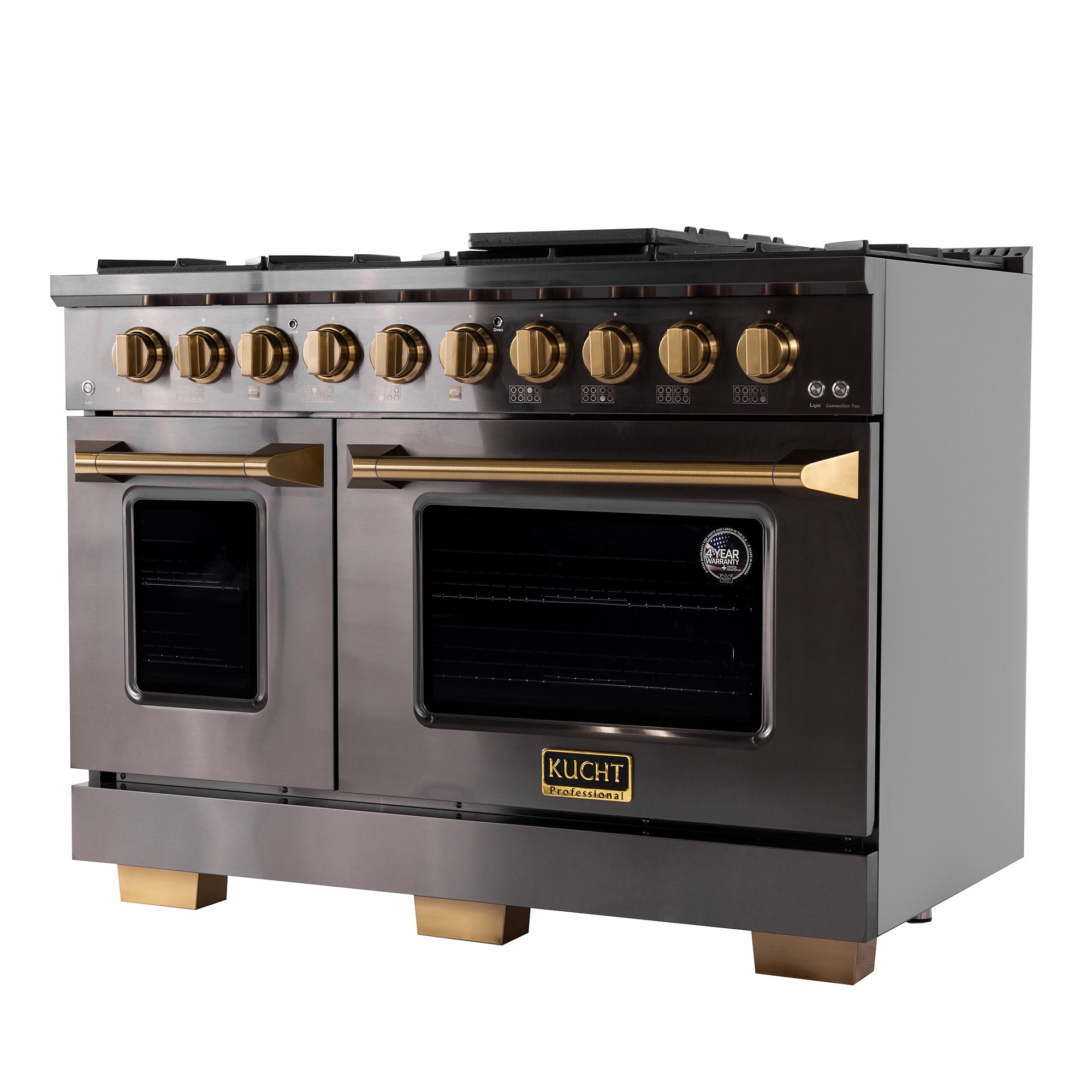 Kucht Gemstone 48-in 8 burners 4.2-cu ft / 2.5-cu ft Convection Oven Freestanding Double Oven Gas Range