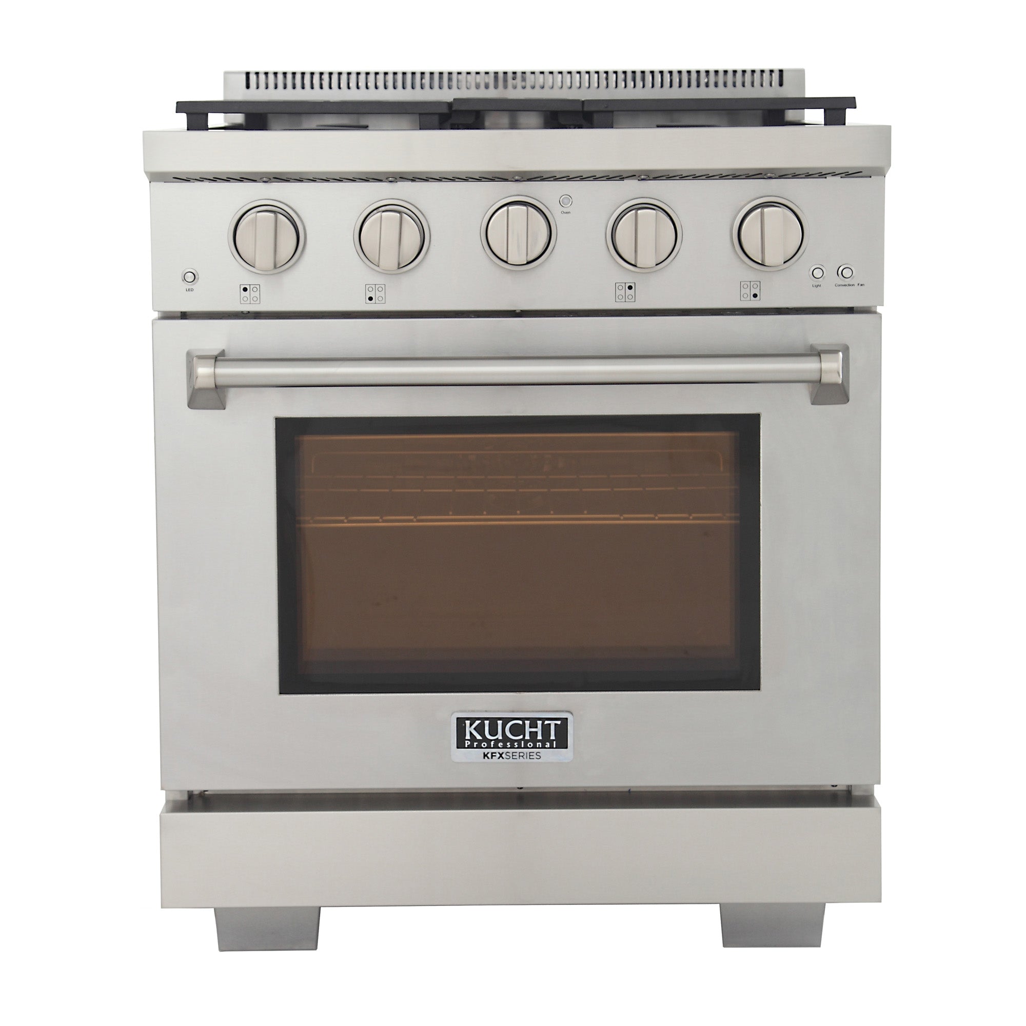 Kucht Professional 30-Inch 2.5 cu. ft. Gas Range and Convection Oven in Stainless Steel with True Simmer Burners
