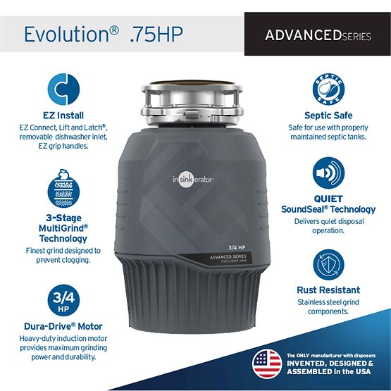 InSinkErator Evolution .75HP Garbage Disposal