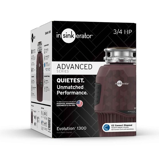 InSinkErator Evolution 1300, 3/4 HP Garbage Disposal, Advanced Series EZ Connect