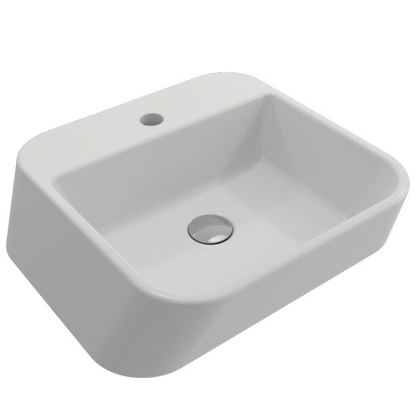BOCCHI Firenze 19" Matte White 1-Hole  Vessel Fireclay Bathroom Sink