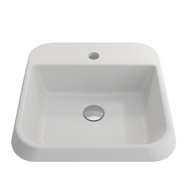 BOCCHI Firenze 19" Matte White 1-Hole  Vessel Fireclay Bathroom Sink