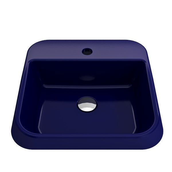 BOCCHI Firenze 19" Sapphire Blue 1-Hole  Vessel Fireclay Bathroom Sink