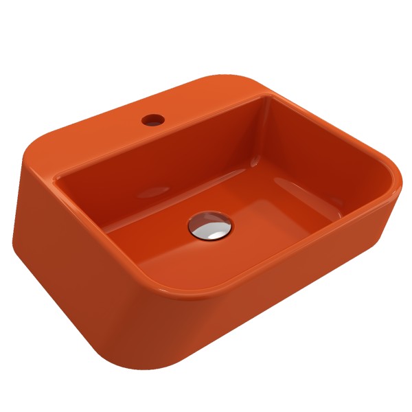 BOCCHI Firenze 19" Orange 1-Hole  Vessel Fireclay Bathroom Sink