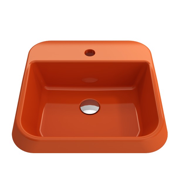 BOCCHI Firenze 19" Orange 1-Hole  Vessel Fireclay Bathroom Sink