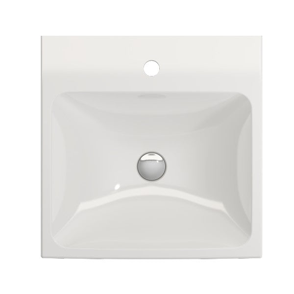 BOCCHI Scala Arch 19" White 1-Hole Wall Mounted Fireclay Bathroom Sink