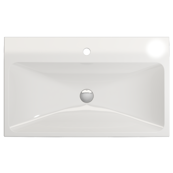 BOCCHI Scala Arch 32" White 1 Hole Wall-Mounted Fireclay Bathroom Sink