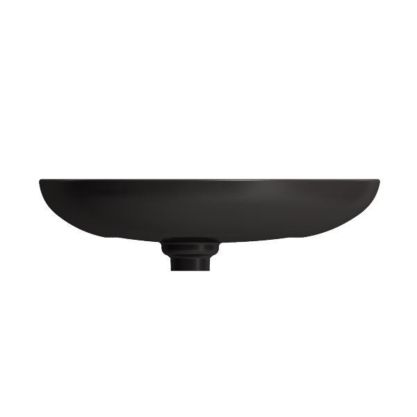 BOCCHI Etna 23" Matte Black Single Bowl Vessel Fireclay with Matching Drain Cover
