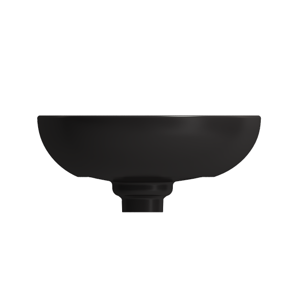 BOCCHI Etna 23" Matte Black Single Bowl Vessel Fireclay with Matching Drain Cover