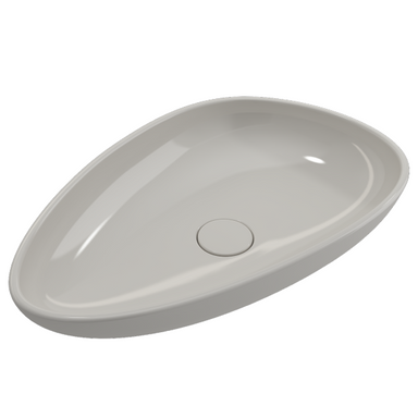 BOCCHI Etna 23" Biscuit Single Bowl Vessel Fireclay with Matching Drain Cover