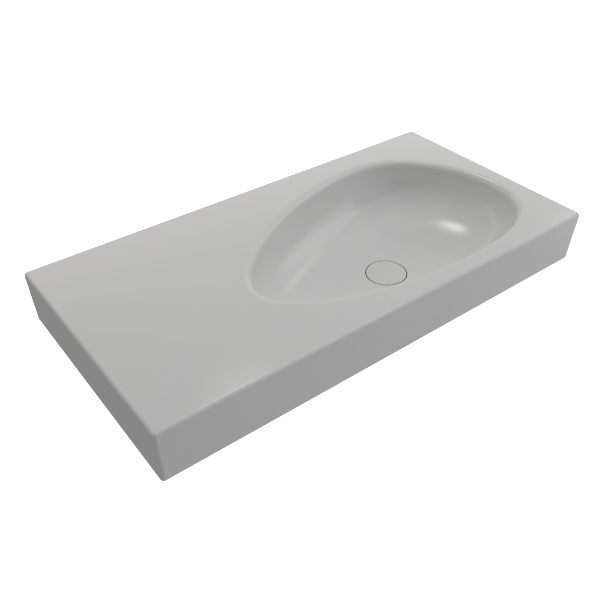 BOCCHI Etna 35" Matte White Fireclay Wall-Mounted Bathroom Sink w/ Matching Drain Cover