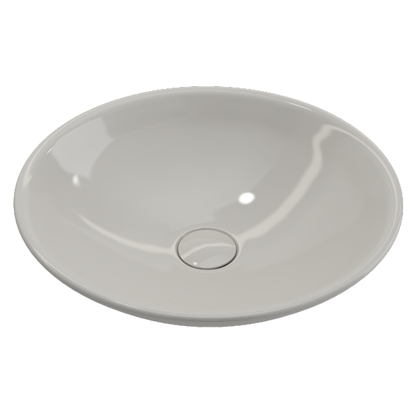 BOCCHI Venezia 15" Biscuit Fireclay Vessel Bathroom Sink with Matching Drain Cover